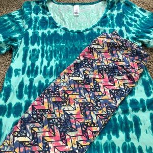 LuLaRoe XXS classic T/OS legging set